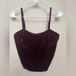 Maroon Velveteen tank top